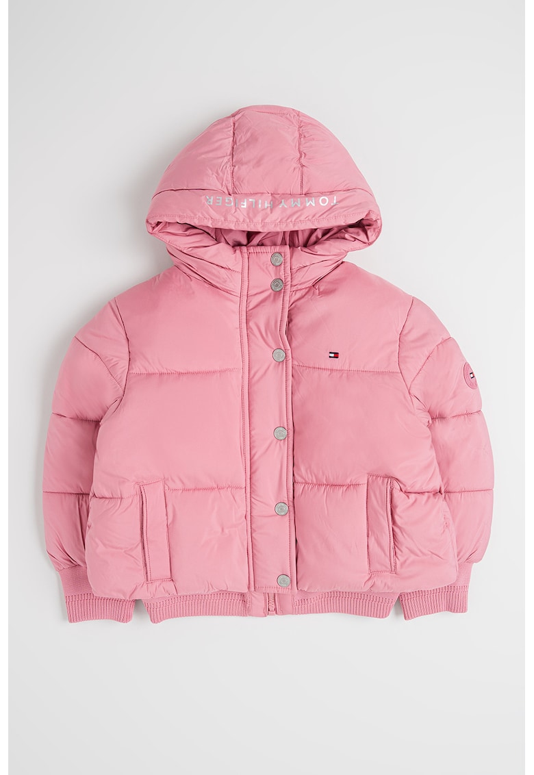 Geaca matlasata cu gluga - Roz deschis