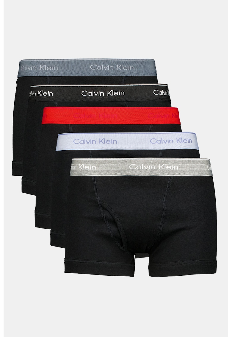 Set de boxeri din bumbac cu banda logo elastica - 5 perechi