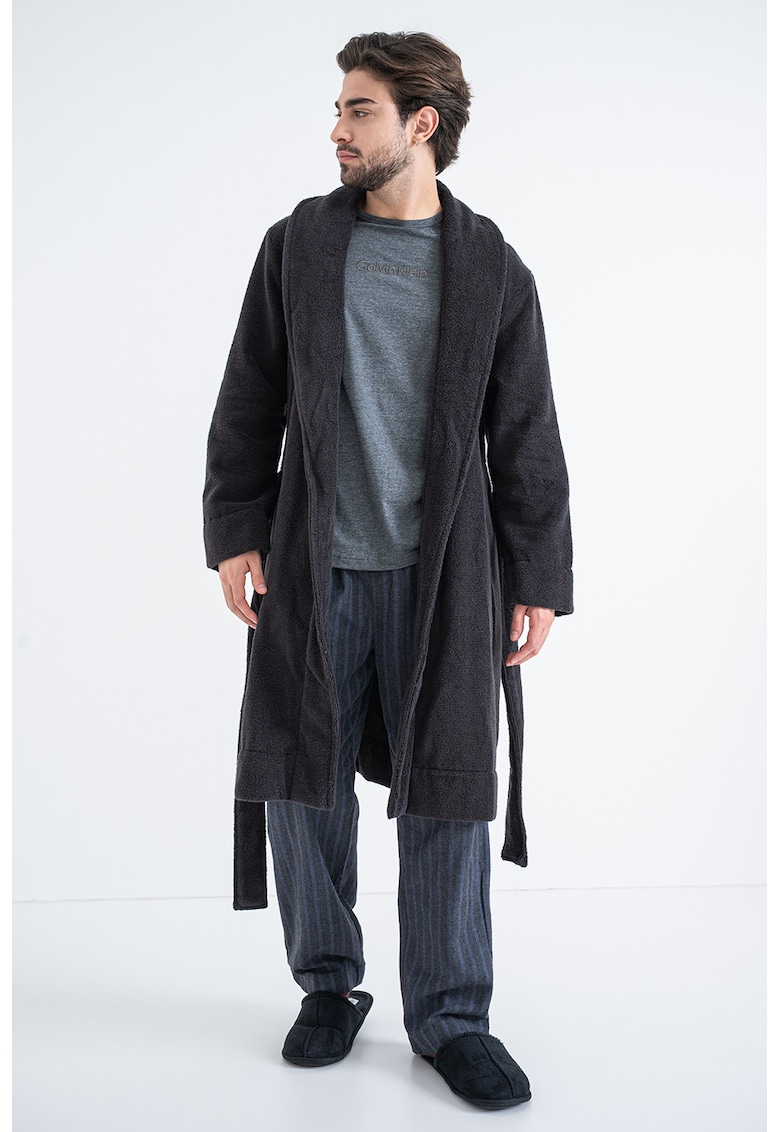 Halat de bumbac cu cordon in talie