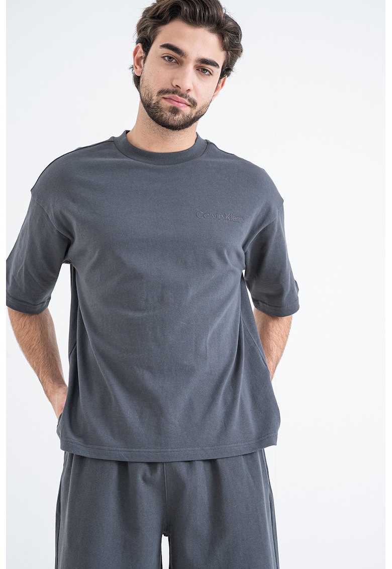 Pijama de bumbac cu maneci scurte