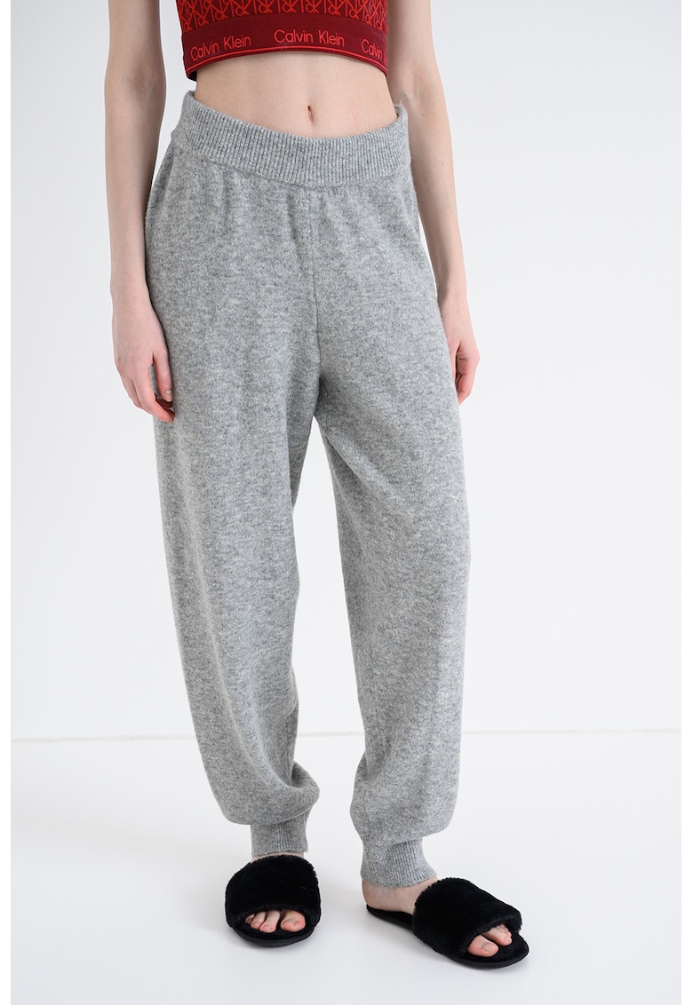 Pantaloni de pijama din amestec de lana - Gri melange
