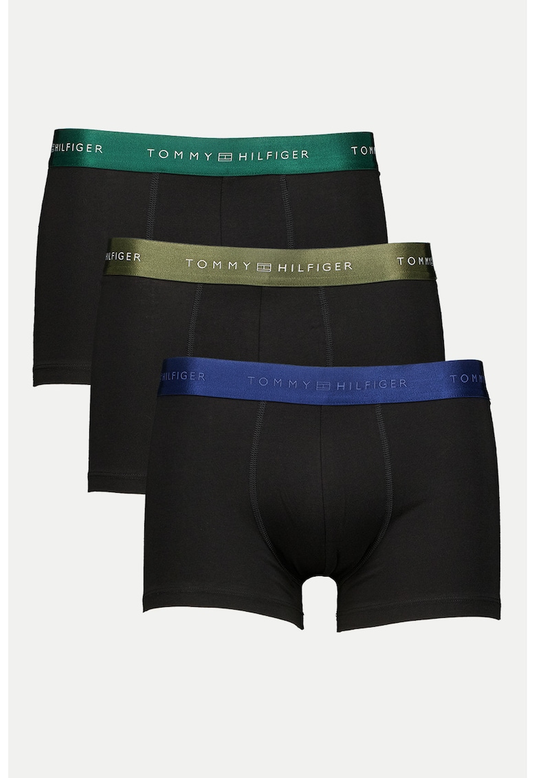 Set de boxeri cu banda logo in talie - 3 perechi - Verde/Negru