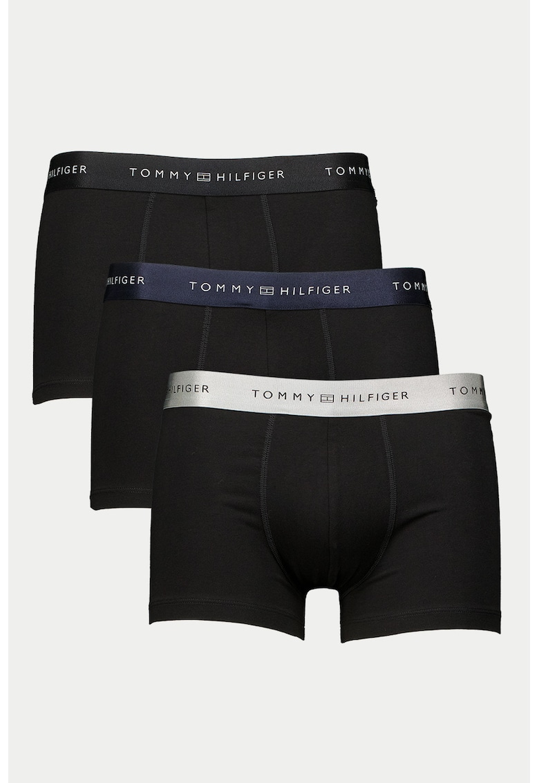 Set de boxeri cu banda logo in talie - 3 perechi - Negru/Gri/Bleumarin