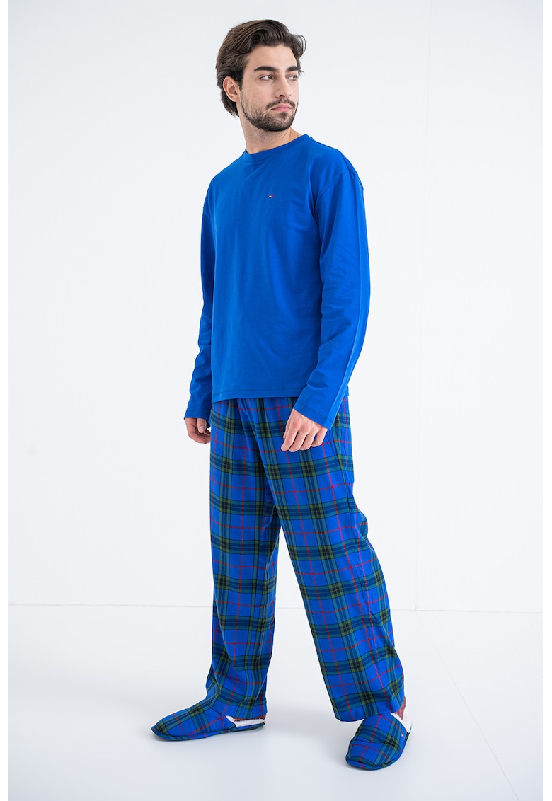 Pijama din amestec de bumbac cu pantaloni lungi
