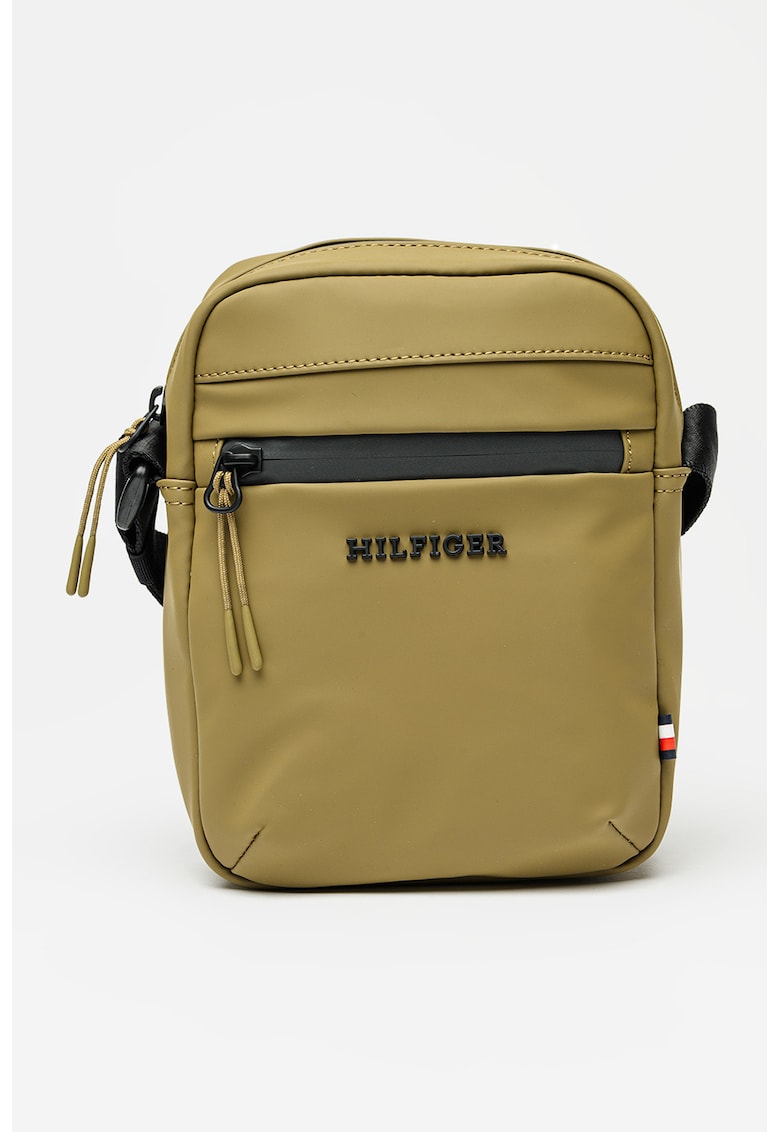 Geanta crossbody cu logo - Negru/Kaki