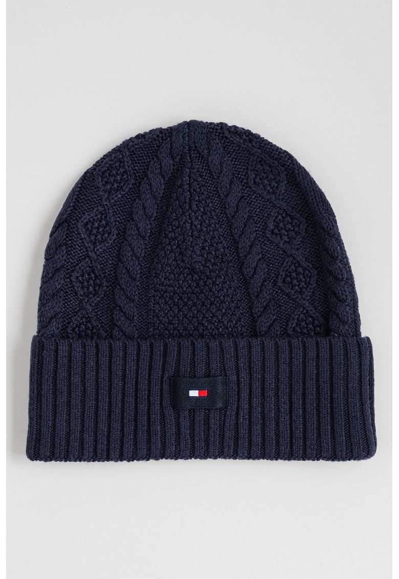 Caciula elastica din amestec de lana - Bleumarin