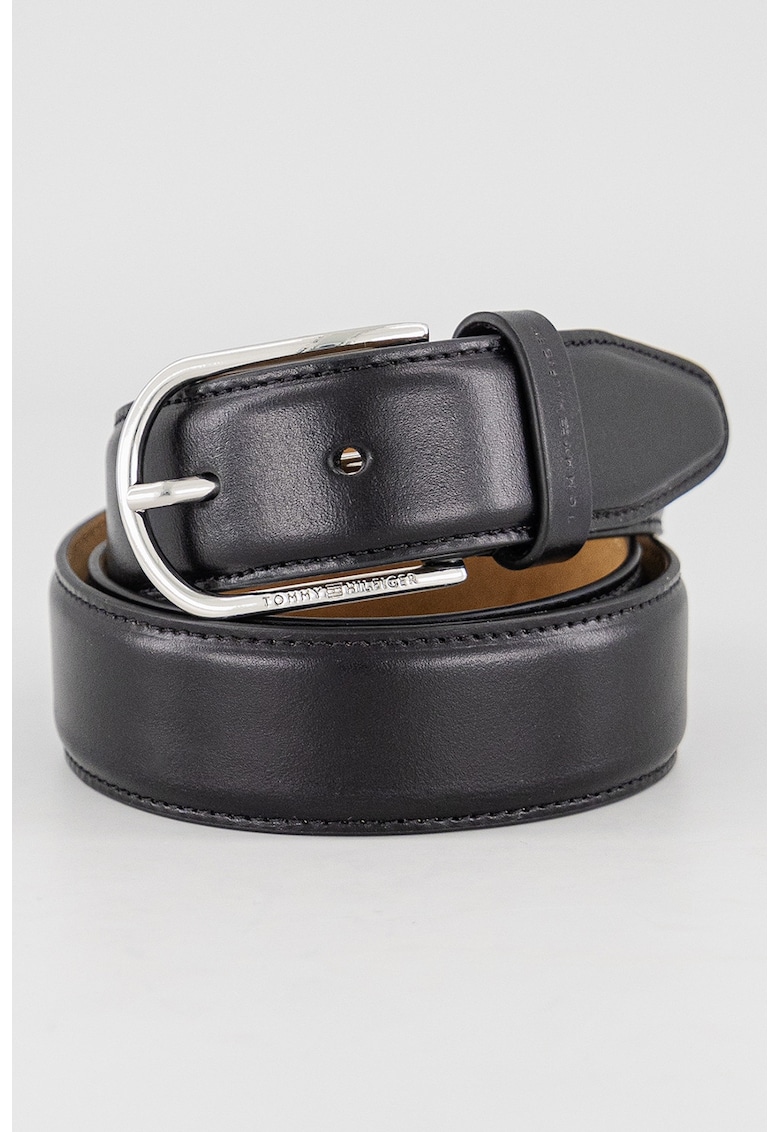 Curea din piele cu inchidere cu catarama - Negru