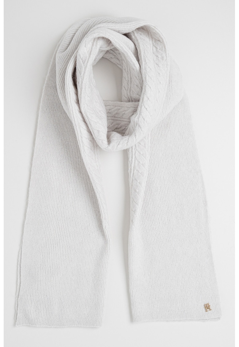 Fular din amestec de lana cu model torsade