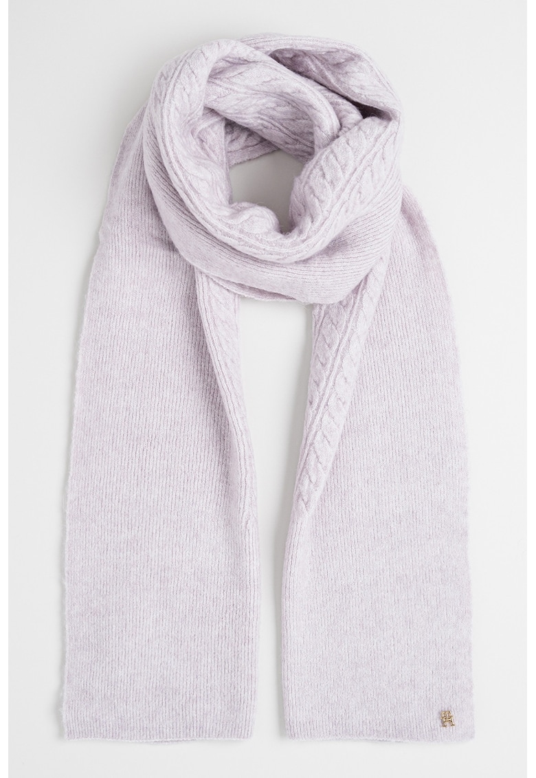 Fular din amestec de lana cu model torsade