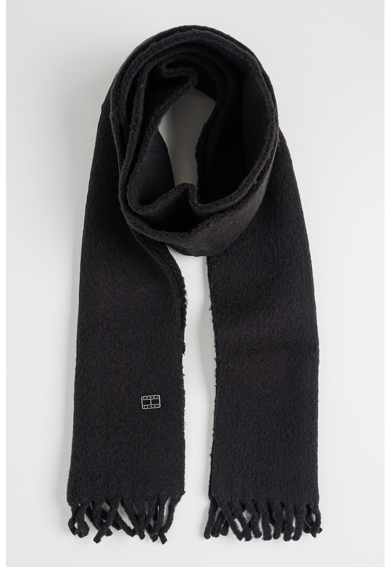 Fular din amestec de lana cu franjuri