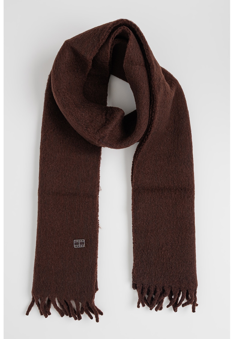 Fular din amestec de lana cu franjuri