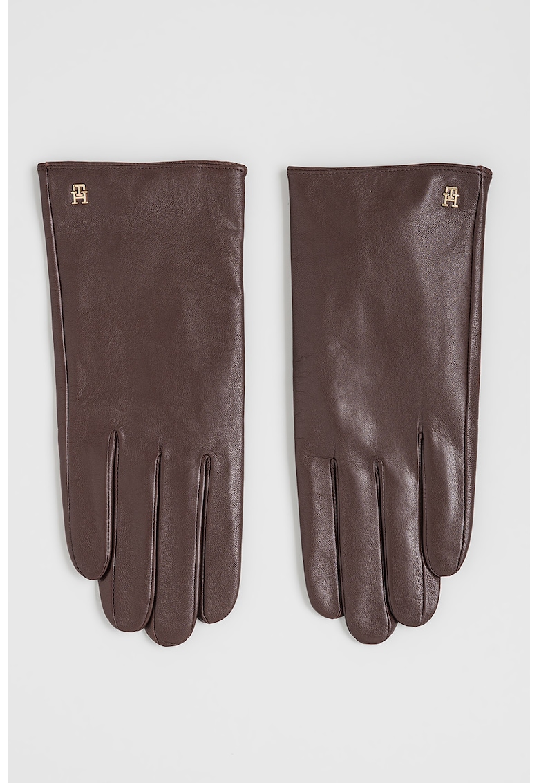 Manusi din piele cu model monograma