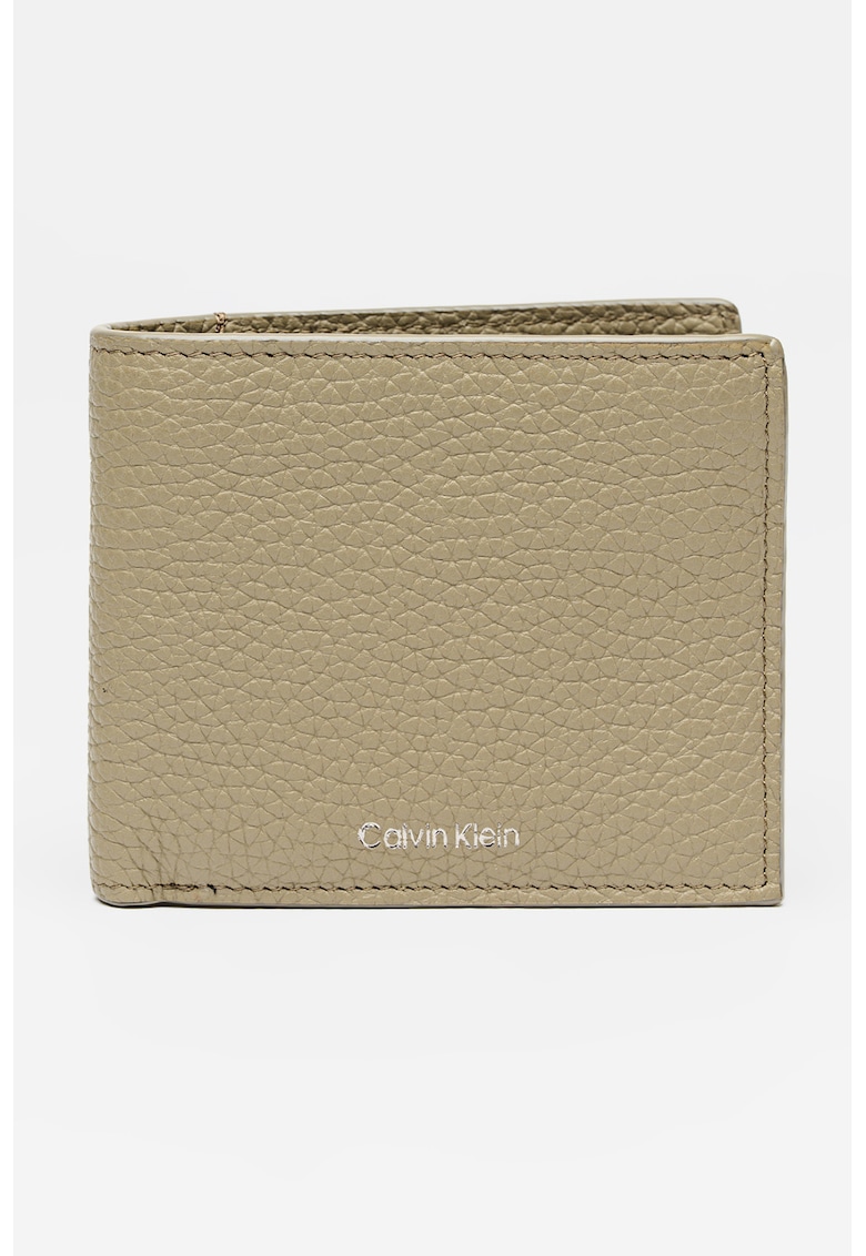 Portofel pliabil de piele cu logo discret