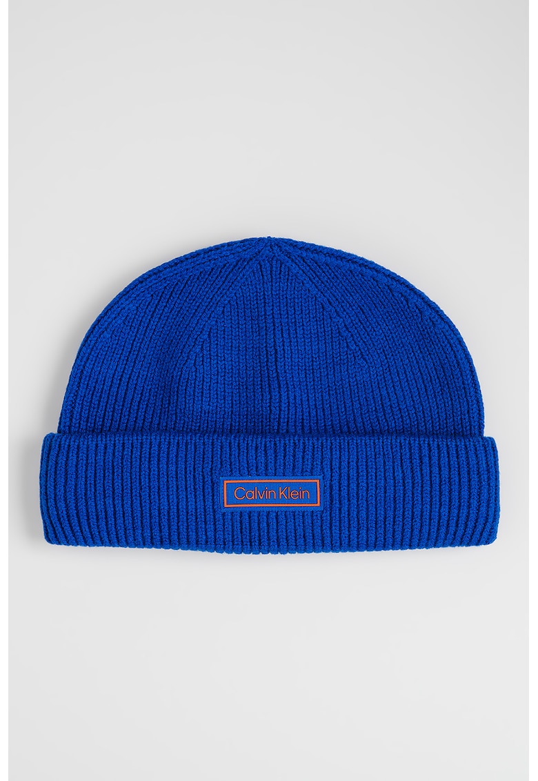 Caciula din amestec de lana si casmir cu aplicatie logo discreta