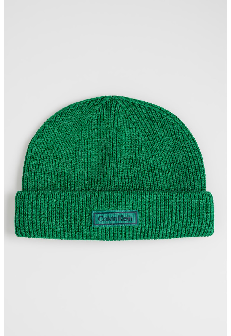 Caciula din amestec de lana si casmir cu aplicatie logo discreta