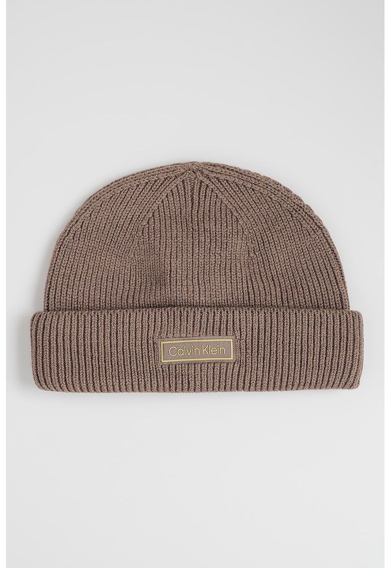 Caciula din amestec de lana si casmir cu aplicatie logo discreta