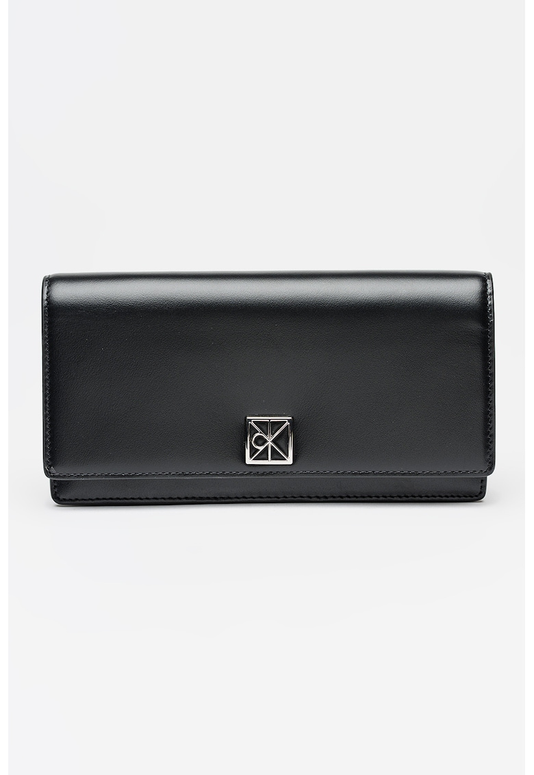 Portofel de piele cu logo metalic