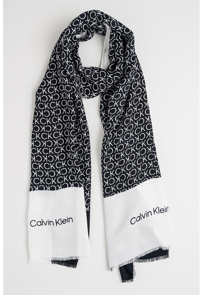 Esarfa din amestec de modal cu monograma