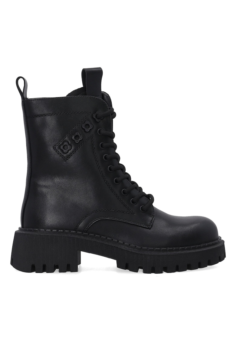 Bocanci din piele cu toc masiv