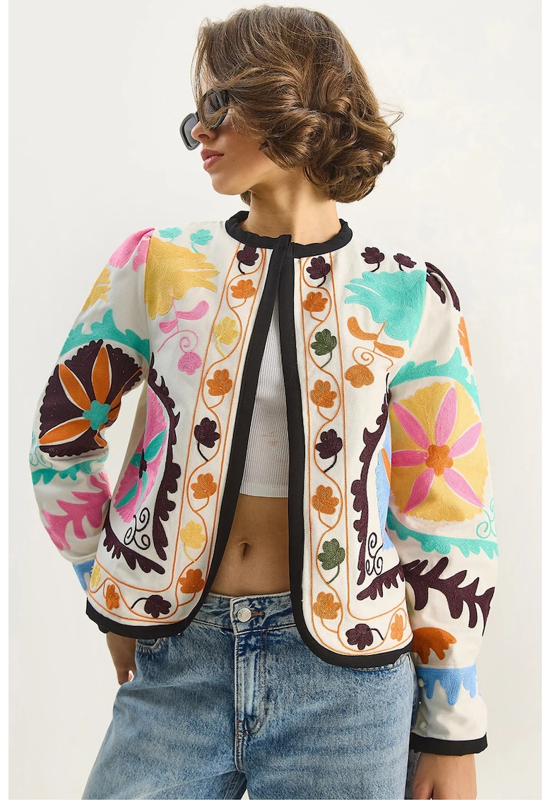 Jacheta scurta multicolor - textil