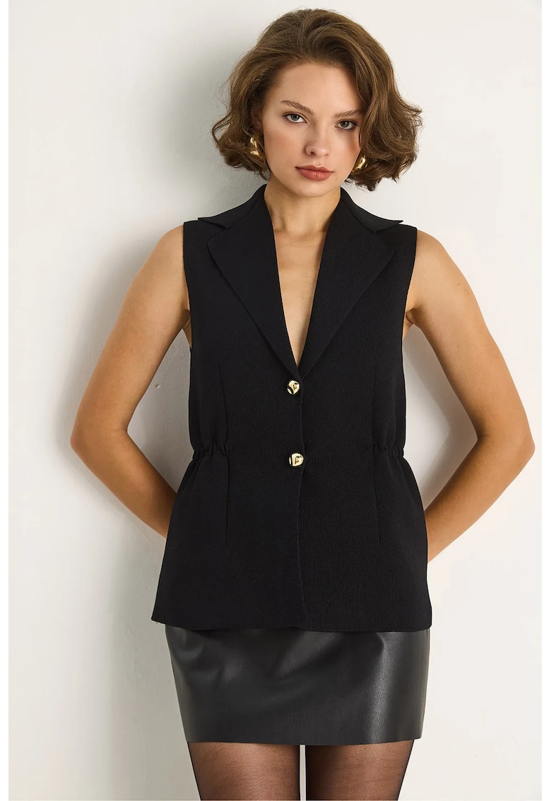 Veste - Femei - LUCCI V-Neck Fitted Waistcoat - Negru -