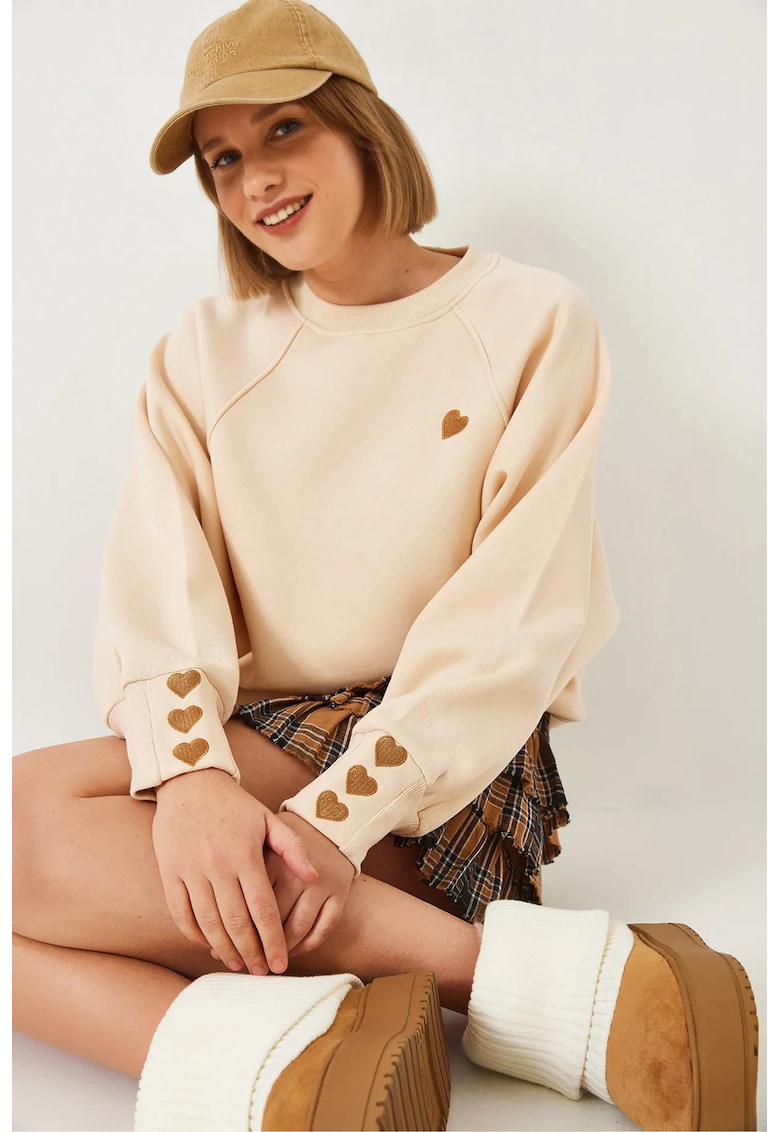 dama - HiCCUP - brodat - bej natural - textil