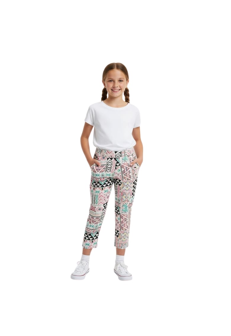Pantaloni crop cu imprimeu geometric Sweet Islander