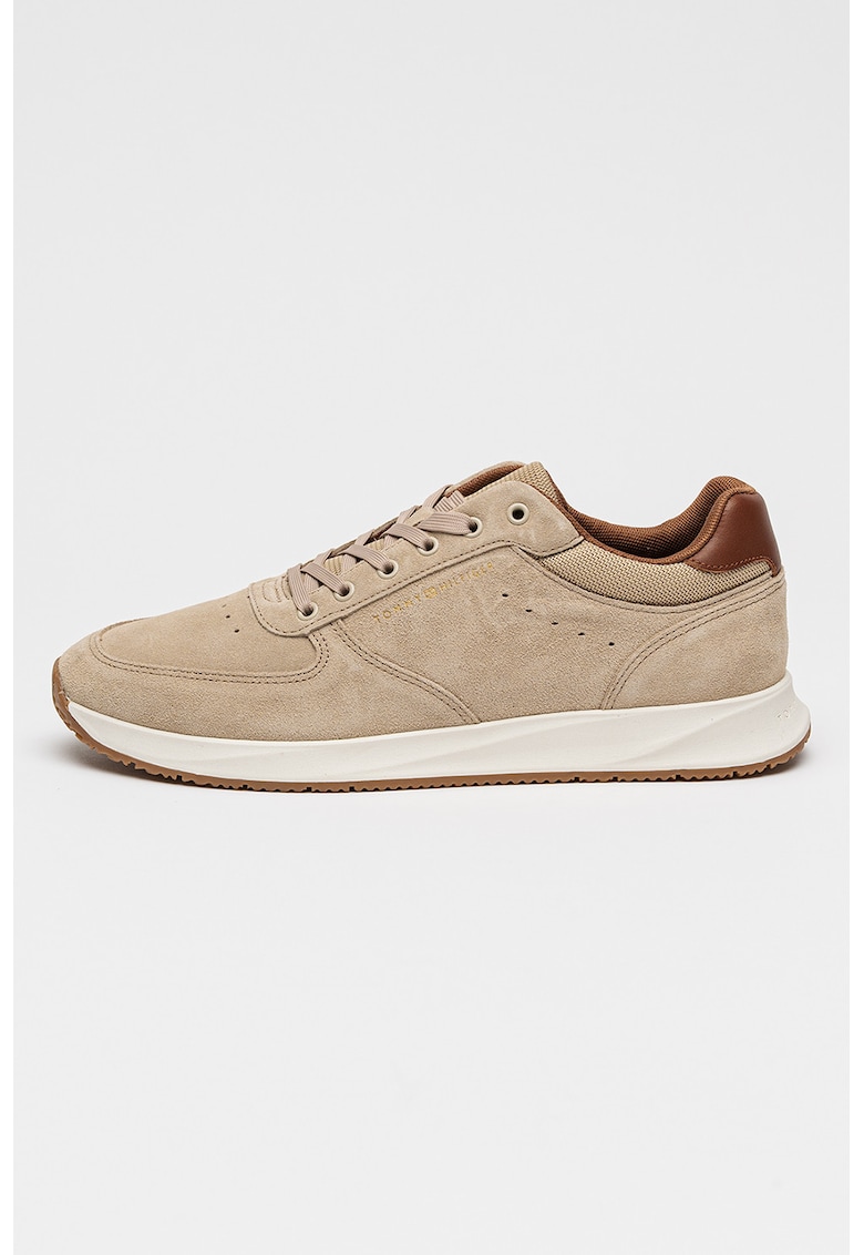 Pantofi sport low-cut din piele intoarsa Hybrid - Gri deschis