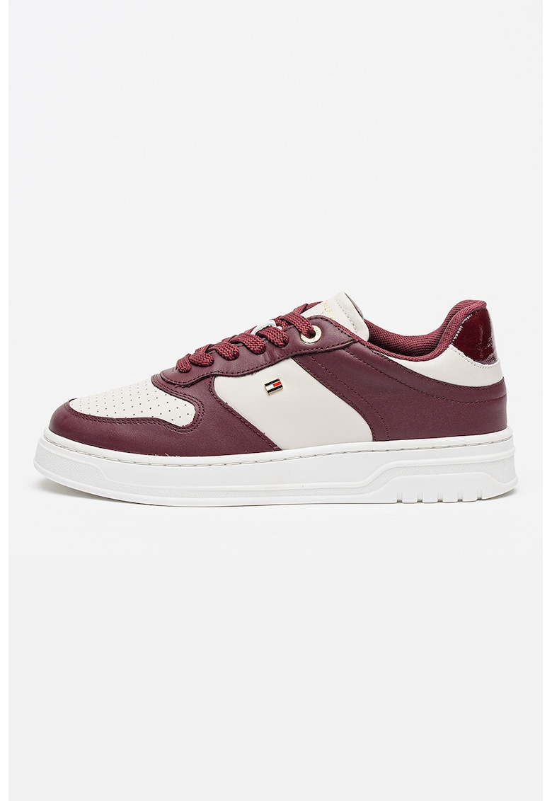 Pantofi sport din piele Sporty - Alb/Visiniu