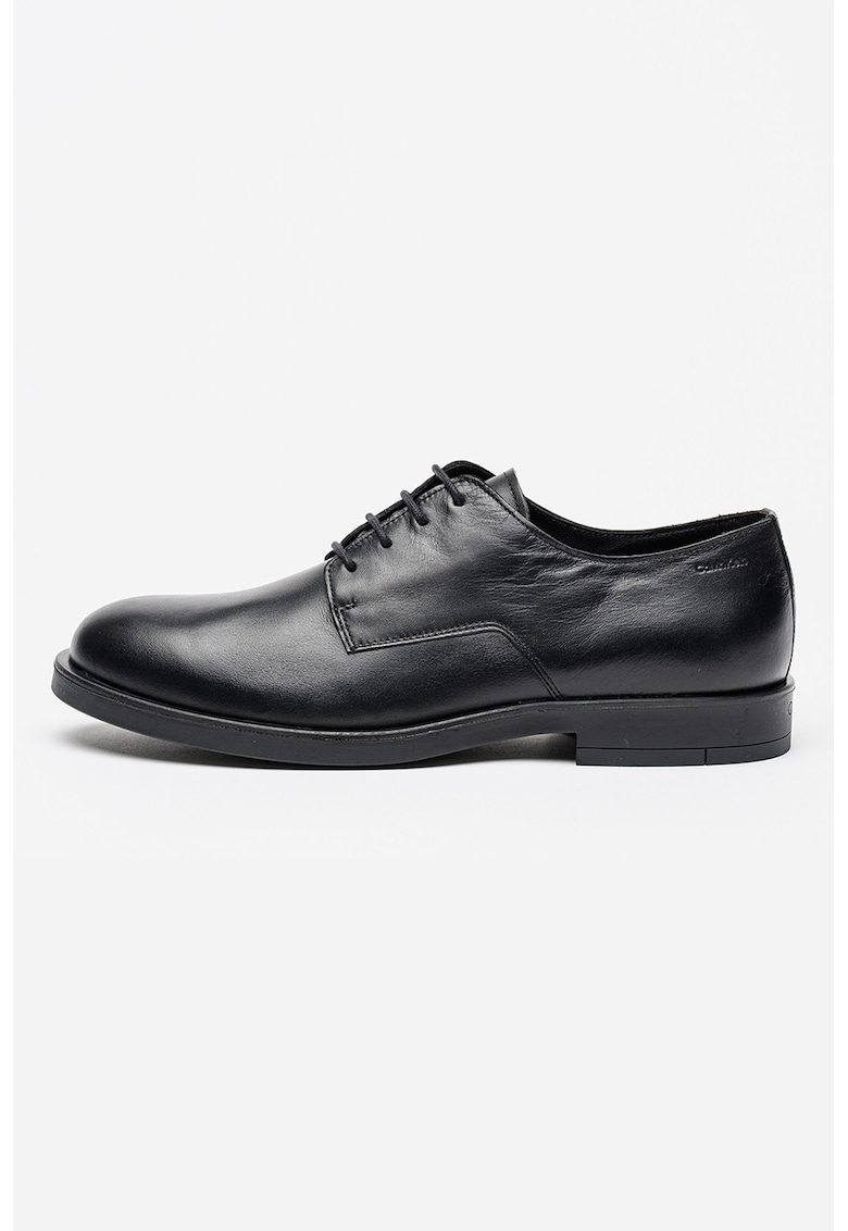 Pantofi uni din piele - Negru
