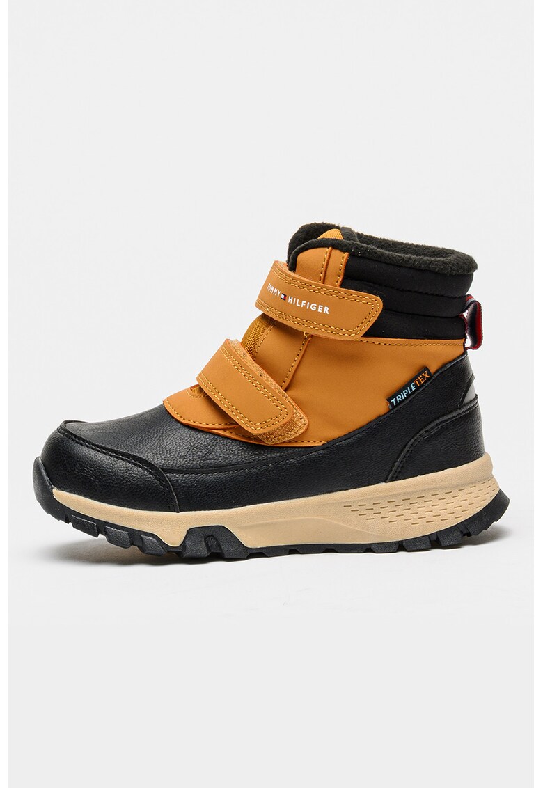 Ghete cu banda dubla velcro Tripletex® - Negru/Maro deschis