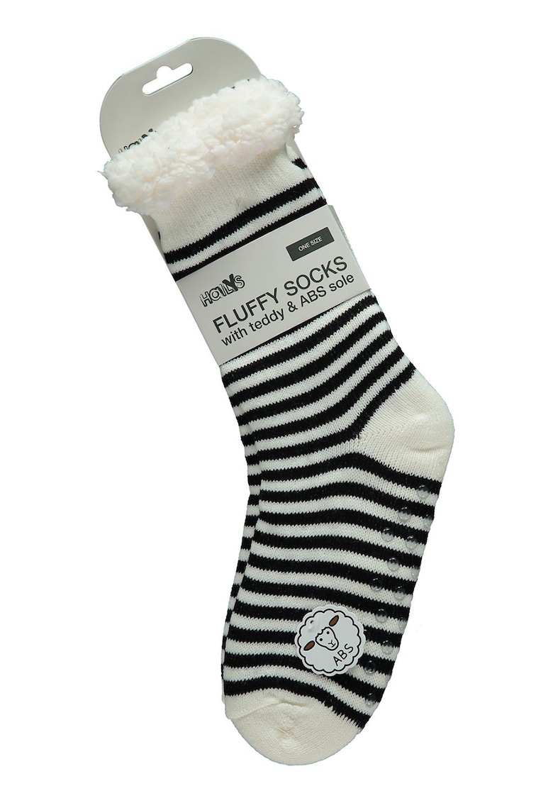 Sosete pufoase cu dungi