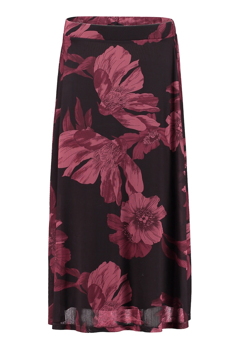 Fusta midi cu model floral