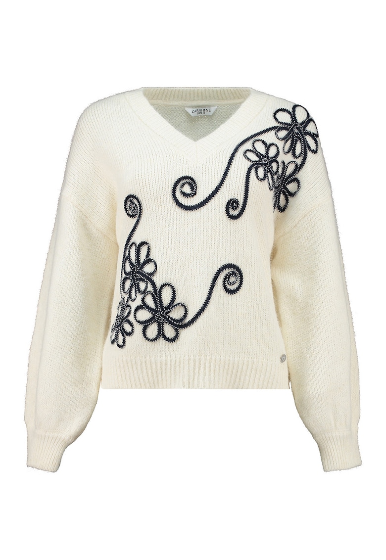 Pulover regular fit cu decolteu in V