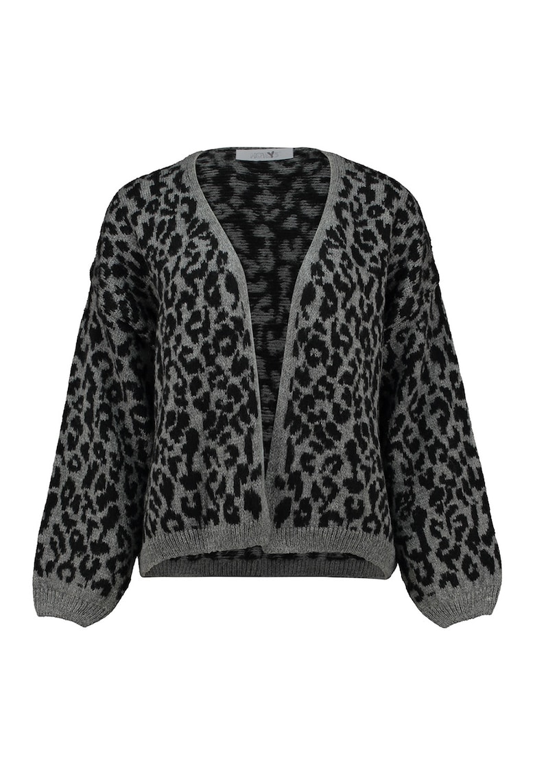 Cardigan lejer cu imprimeu leopard - fara inchidere