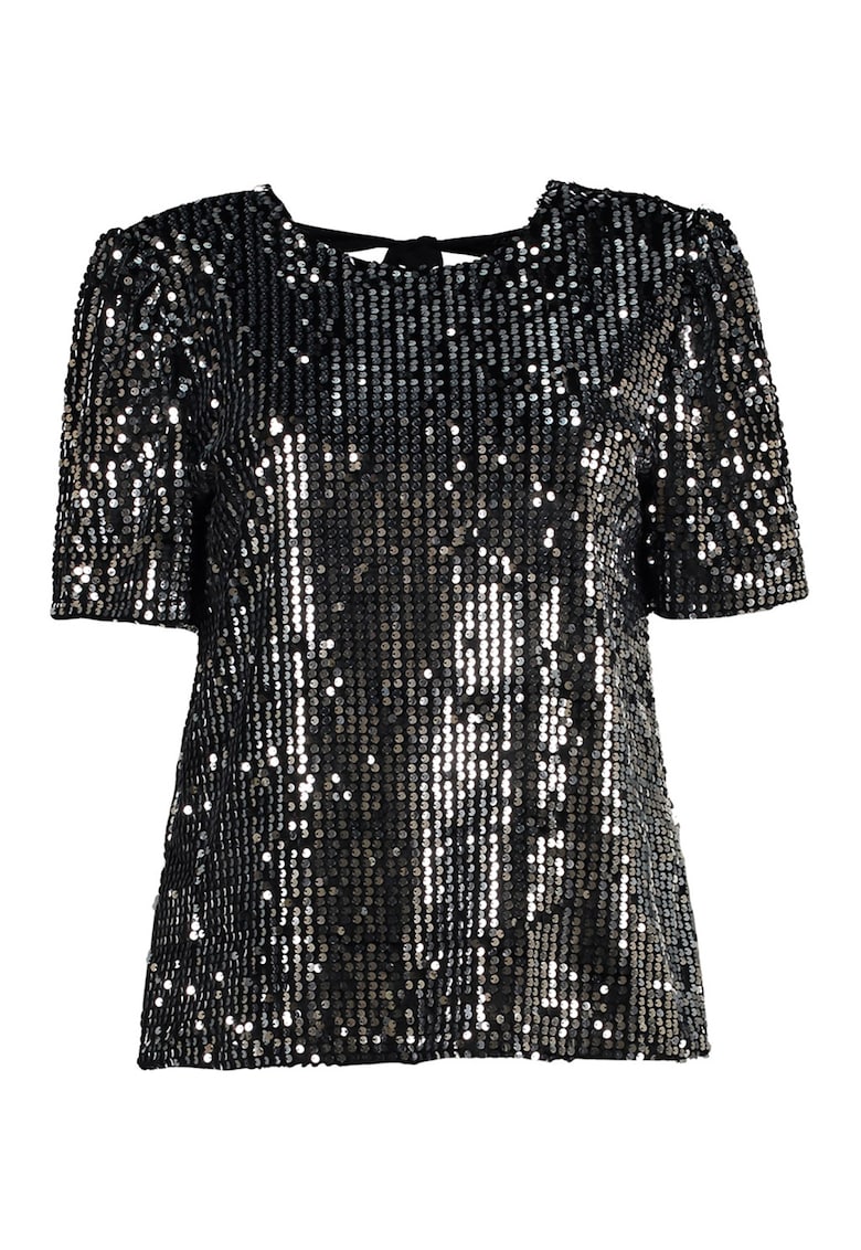 Tricou stralucitor cu decupaj pe spate - Argintiu