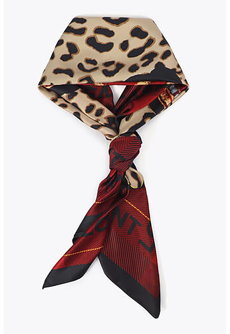 Esarfa cu animal print si logo