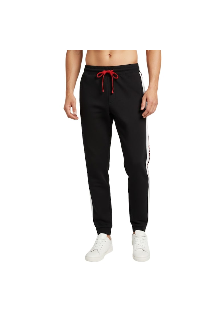 Pantaloni sport cu benzi laterale contrastante -