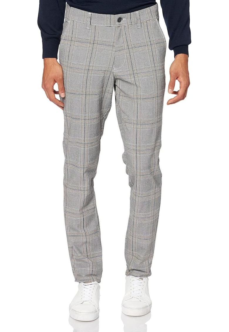 Pantaloni slim fit cu carouri -