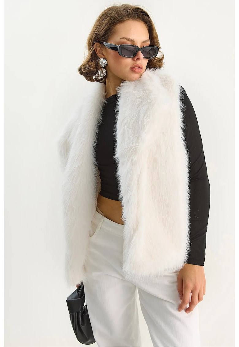 Vesta - HiCCUP - Ecru - Blana artificiala