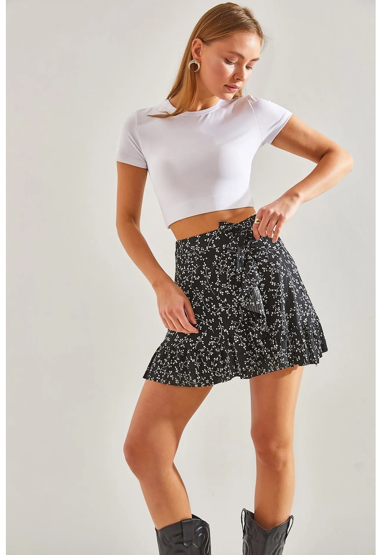 Fusta mini cu model floral - 54987