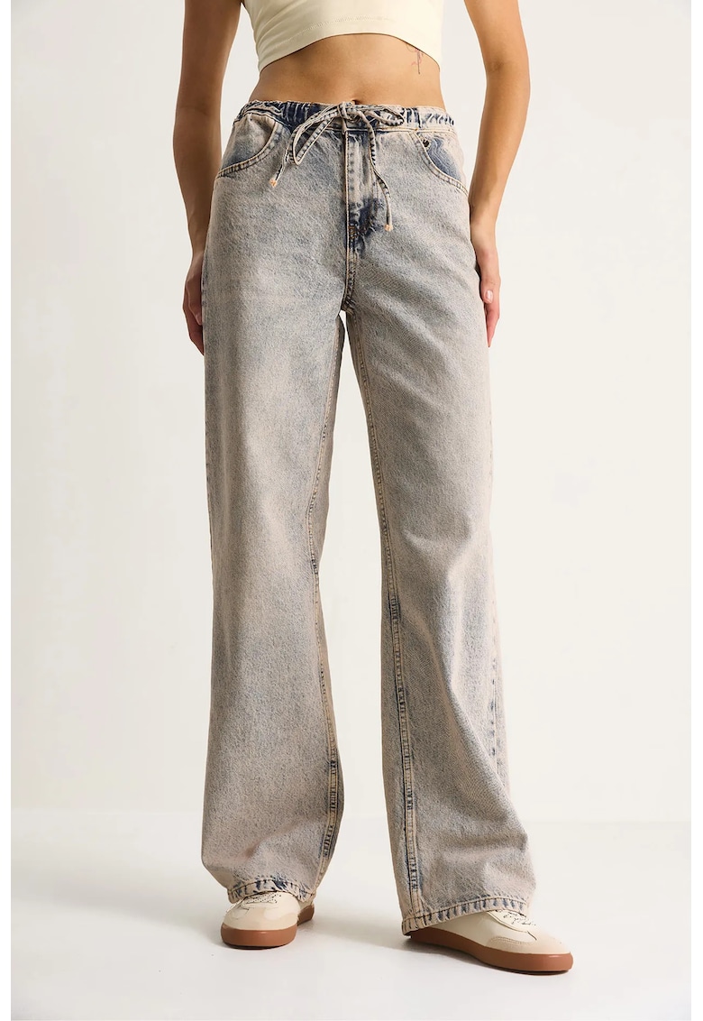 Blugi dama - HiCCUP - denim - talie inalta - gri