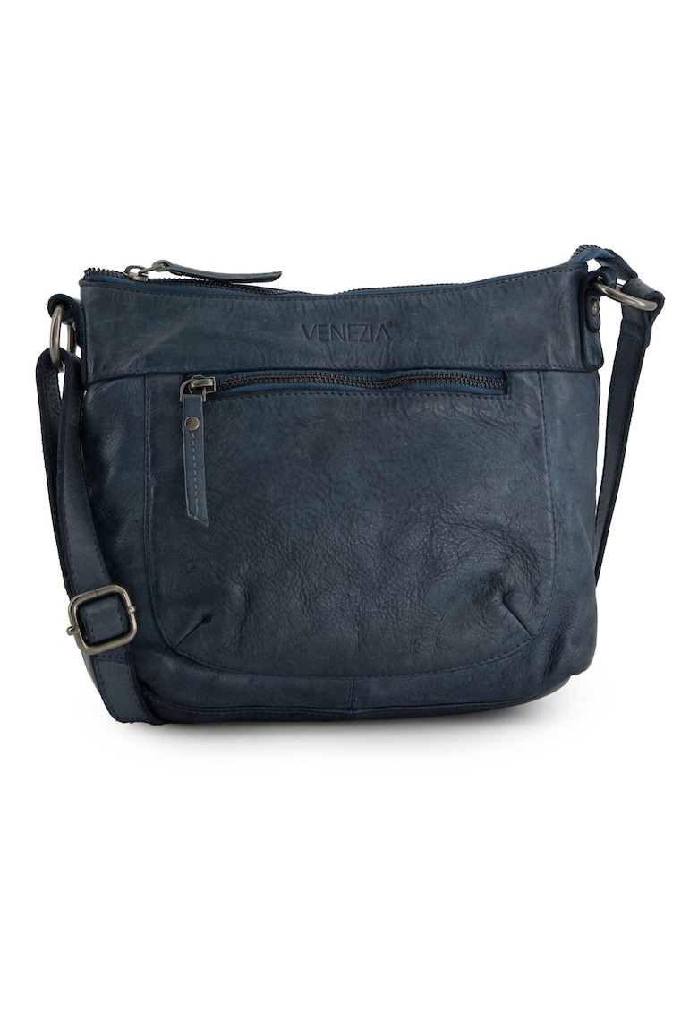 Geanta de umar din piele cu buzunare exterioare