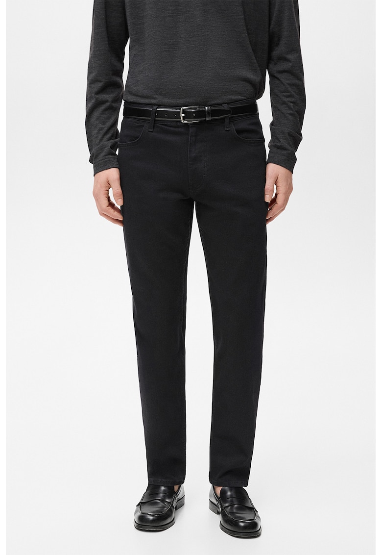 Blugi skinny cu talie medie - Negru stins