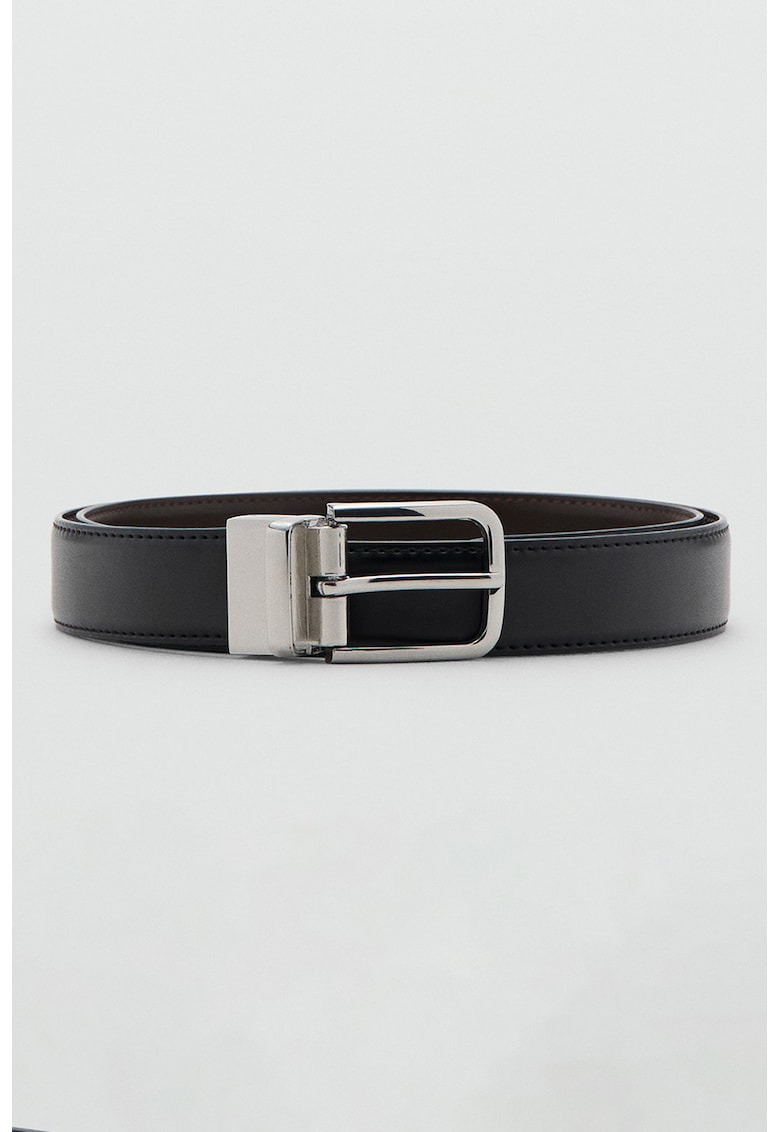 Curea reversibila din piele Emili - Negru