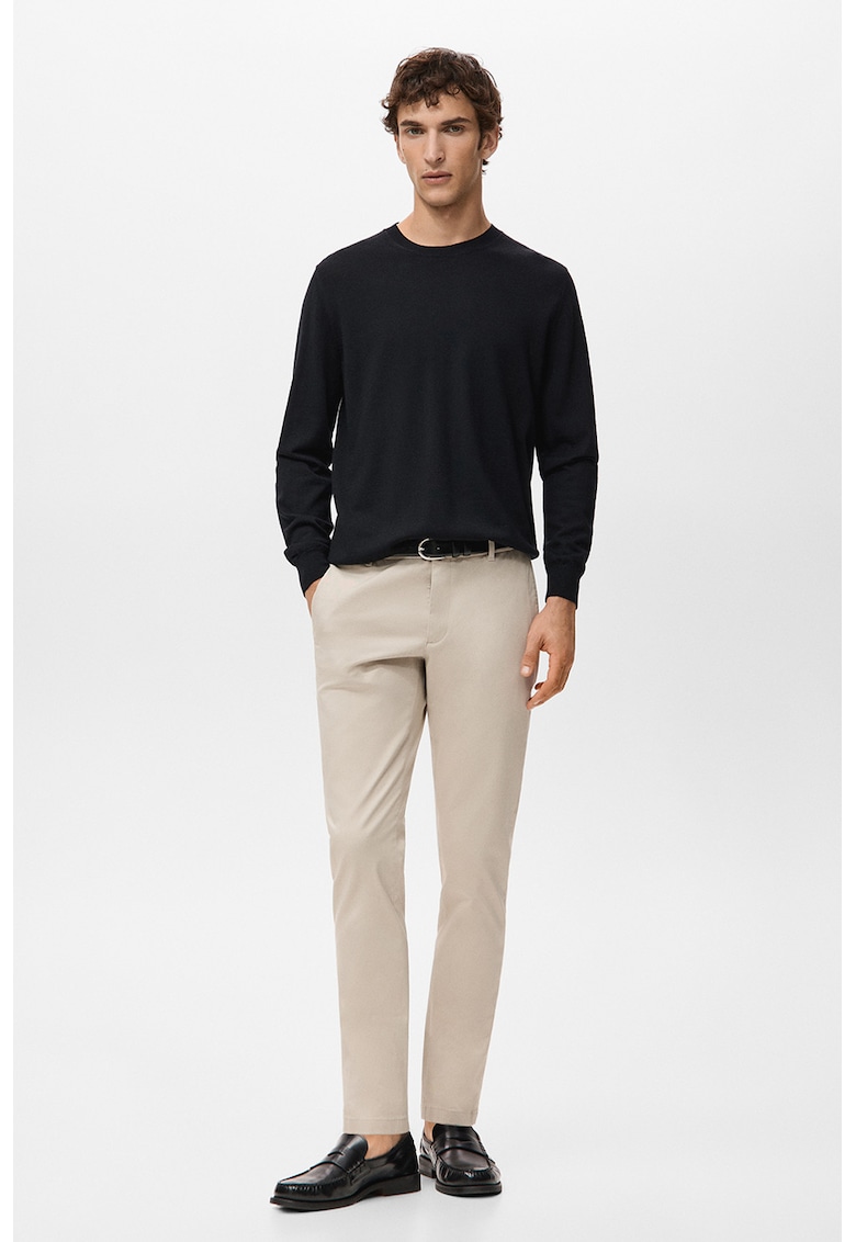 Pantaloni Chino cu croiala slim-fit Barna - Bej deschis