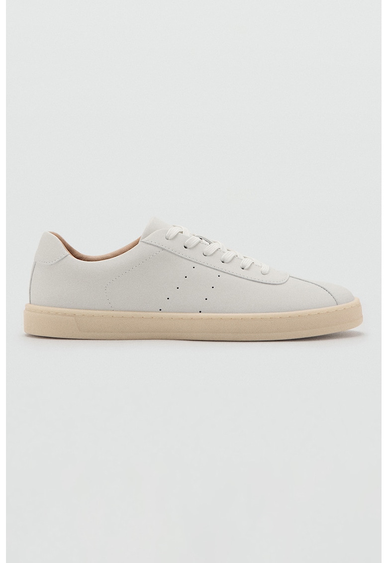Pantofi sport low-cut din piele - Alb fildes