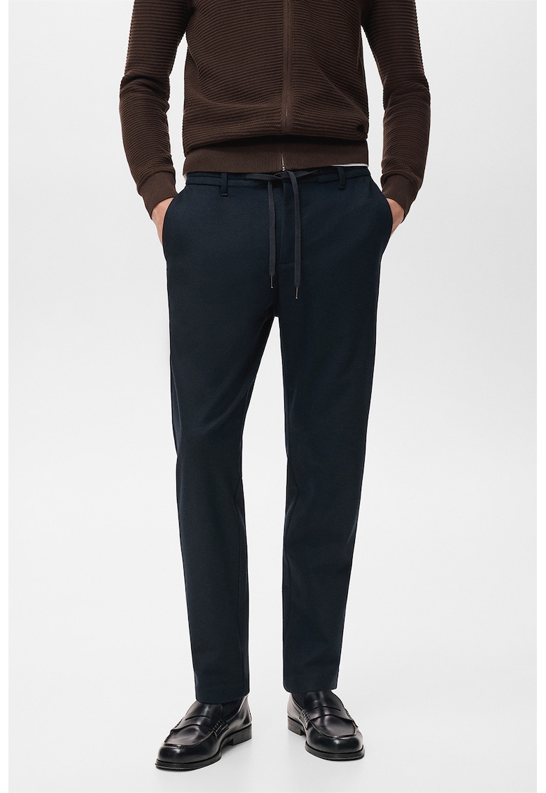 Pantaloni jogger conici cu snur - Albastru ultramarin