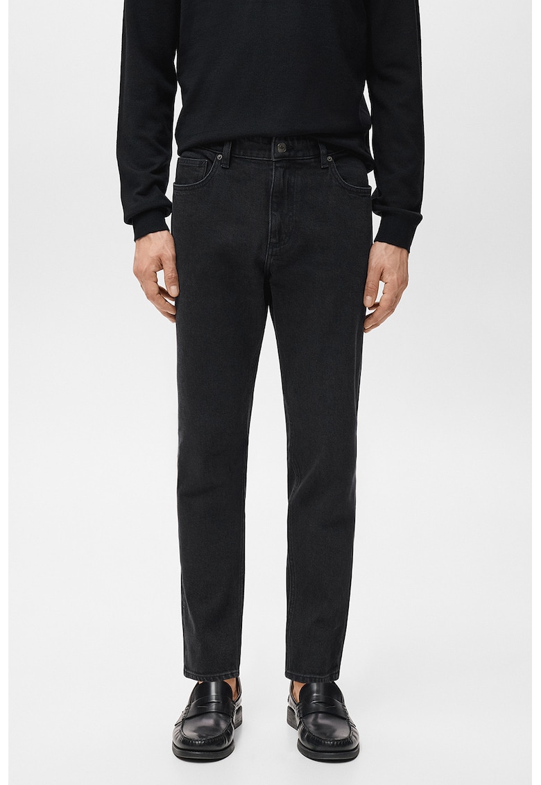 Blugi conici cu buzunare - Negru stins