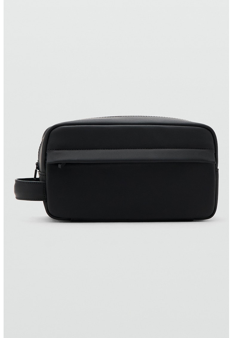 Etui cu buzunar exterior pentru cosmetice - Negru